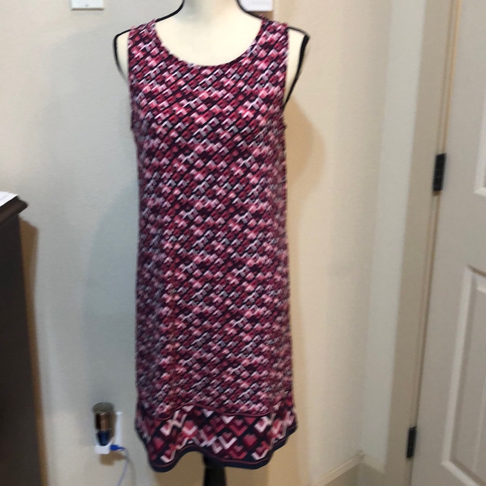 Market & Spruce Sz Sm Petite dress w/geometric print, lattice back